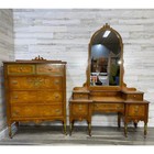 Antique Dresser   Vanity Desk Set Dovetailed Drawers Beautiful