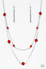 Raise Your Glass Red Necklace And Earring Set Paparazzi New With Tags