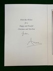 Antique Royal Christmas Card Signed By Queen Elizabeth Daughter Princess Anne