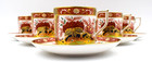 Set Of 6 Royal Crown Derby Imari Golden Peony Bone China Coffee Cup   Saucer