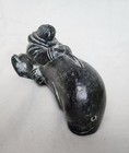Soapstone Figurine A Wolf Original Inuit On Whale Handmade In Canada