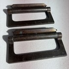 Pair Of Vintage Art Deco Mid Century Modern Bronze Drawer Drop Pulls Handles