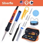 100w Electric Soldering Iron Tool Kit Solder Wire Tips Desoldering Pump Tweezers
