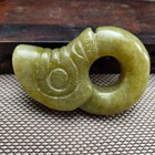 Chinese Jade collectibles  Manual Sculpture ancient Dragon  Statue Pendant 1486