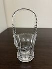 Vintage antique Tiffin Clear Depression Glass Basket Fancy Handle 6 5   Pat d
