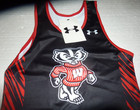 Nwt University Of Wisconsin Badgers Under Armour Mens Wrestling Singlet Black Lg
