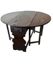 Antique  Tavern Table William Mary Pub Farm 18th   Gate Leg Colonial Walnut