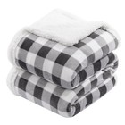  Sherpa Fleece Throw Blanket  Super Soft Warm Buffalo Plaid Throw-50 x60  Grey