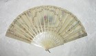 Antique Victorian Fan Hand Painted Silk And Wood Signed E  Bayard
