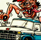 Hot Rod Sticker    big Bad Ford   3 1 4 X 3    Chevy For Lunch Nice Color Very Cool   