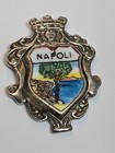 Napoli Souvenir Pin Naples Italy Ceramic Silver Color Setting Pine Of Naples
