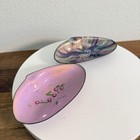 Vintage Enamel Trinket Shell Dish Small Set Of 2