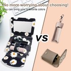 Pu Lipstick Case Holder With Mirror holds 4pcs Of Long Color-flower 