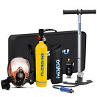 Scuba Diving Kit Full Face Snorkel Mask 1l Air Oxygen Tank Underwater Usa