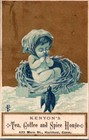 Kennyon s Tea Coffee   Spice House Hartford Ct Baby In Nest Victorian Trade Card