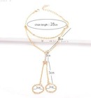 Fashion Women Crystal Anklet Chain Bracelet Gold Two Toe Ring Jewelry Chain 0921