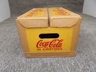 Vintage Coca-cola Cardboard Box For 6-bottle Cartons Red   Yellow Graphics