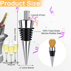 12 Pieces Stainless Steel Wine Bottle Stoppers Reusable Corks   16 X