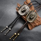 Western Cowboy Hat Necklace Women Long Pendant Bolo Tie Style Vintage Statement 