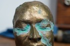 Death Mask Man Funeral Cadaver Medical Oddity Brass Bronze Antique Mortician Vtg