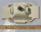 Porcelier Porcelain Floral Double Socket Ceiling Light Fixture Art Deco Vintage
