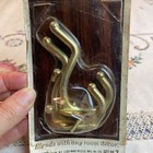 Vtg Mr  Hardware Brass Coat Hooks Large Set Of 2 Usa Made New Old Stock