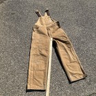Carhartt Tan Brown Heavy Insulated Bib Overalls Workwear Pockets Size 40x34