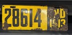 1913 Indiana License Plate Original Antique Porcelain Auto Tag 28614