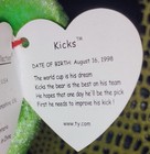 Ty 1998 Kicks Beanie Buddy And Beanie Baby   spots  On Tags  