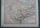 Russia Vintage Original 1897 Cram s World Atlas Map Lot