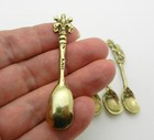 Set Of 7- Vintage - Marked Italy  Salt Brass Spoons Mini