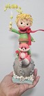 Cake Topper Little Prince Green And Fox   Baby Shower Boy  Collectible 