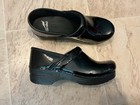 New  145 Dansko Professional Black Patent Clog Shoes Womens 38 7 5 8