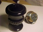 1960  s Le Smith Urn Form  Black Amethyst Glass Table Cigarette Lighter