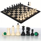 20-inch Portable Folding Chess Set With Weighted Plastic Pieces  Double Queens 