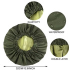 Reusable Waterproof Shower Cap Double Layer Tpu Hair Protector Dark Green Unisex