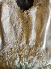 Alfred Angelo Wedding Dress Size 44 Bust Beaded Satin Cathedral Train Vtg 1980 s
