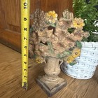 Hubley  489 Cast Iron Doorstop Featuring A Floral Bouquet In A Vase