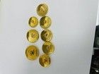Gold Tone Chanel Buttons Set Of Eight