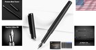 Fine Nib Fountain Pen Set - Ergonomic  Refillable With Ink Cartridges
