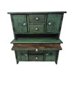 Antique Miniature Wood Salesman Sample Hoosier Kitchen Cupboard Cabinet Lift Top