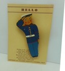 Rare Moc 1941  Hp Wwii Marine Wooden  Pin Sweetheart Brooch Calambra Company