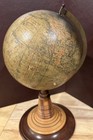 Antique 1880s Ah Andrews 8 Terrestrial Globe Chicago 19thc World Map Wood Base