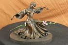 Signed Bronze Art Nouveau Deco Chiparus Figurine Statue Very Large Great Decor