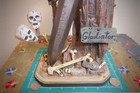Gladiator- Damascus Short Sword With Sheath And Stand  The Death Head Tree 