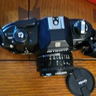 Nikon Em 35mm Film Slr Camera Black W  Lens  Strap   Front Lens Cap