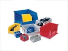 Hang   Stack Storage Bin  Plastic  4 1 8 In W  3 In H  7 3 8 In L  Blue