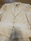 Vintage 80s Campus Casuals Ivory Skirt  Set 2-piece Puff Sleeve Blazer Size 1