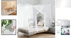 Elegant Mosquito Bed Net Canopy For Peaceful Sleep - White  4 Corners Design