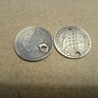 1854-o Half Dime Xf   1835 Bust Dime   Both With Hole   Neat   Affordable   